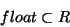 \begin{displaymath}
float\subset R\end{displaymath}